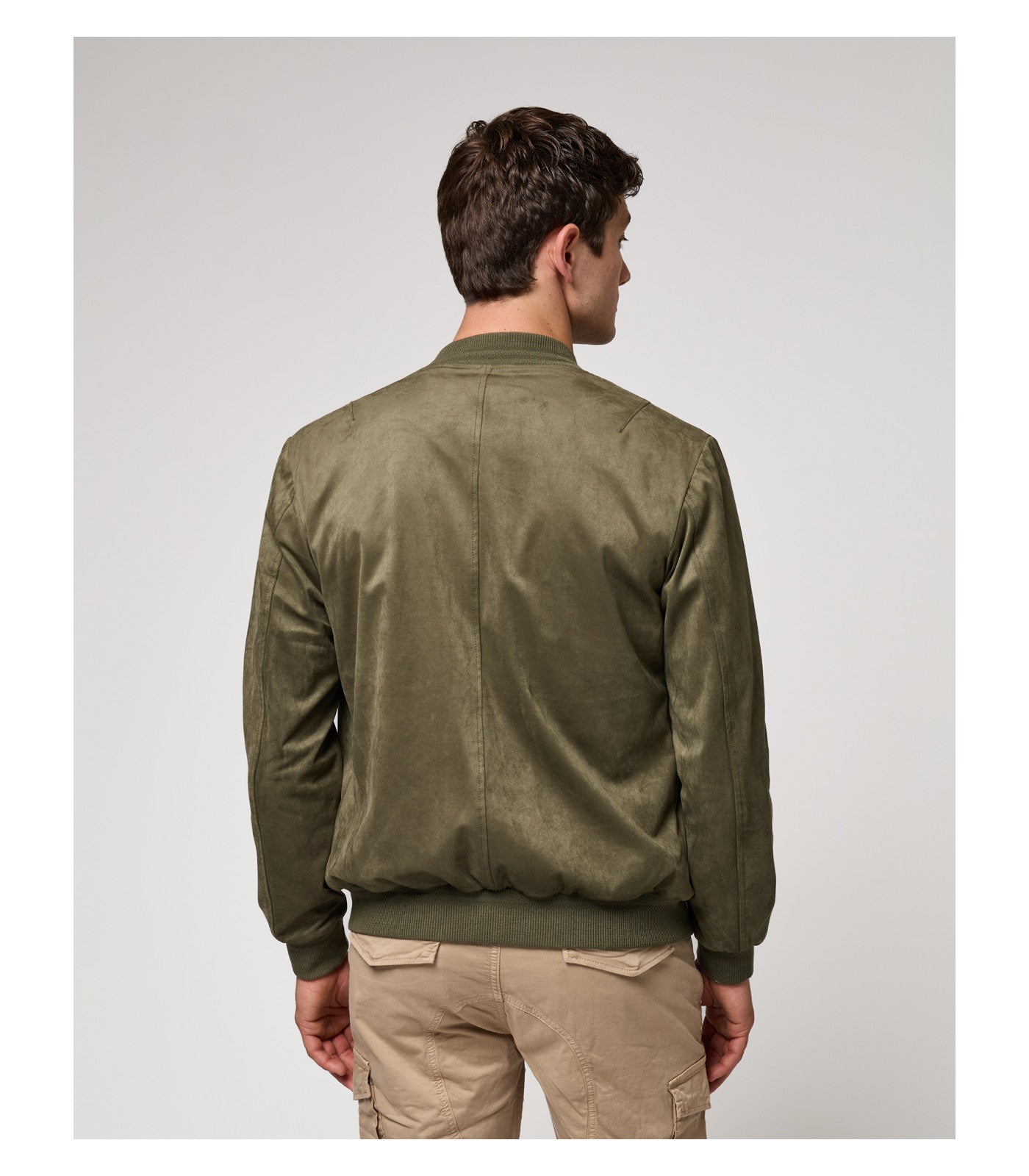 Chaqueta bomber efecto ante Gianni verde militar