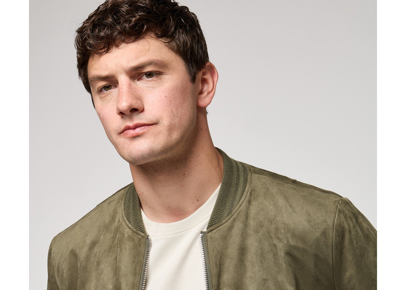 Chaqueta bomber efecto ante Gianni verde militar