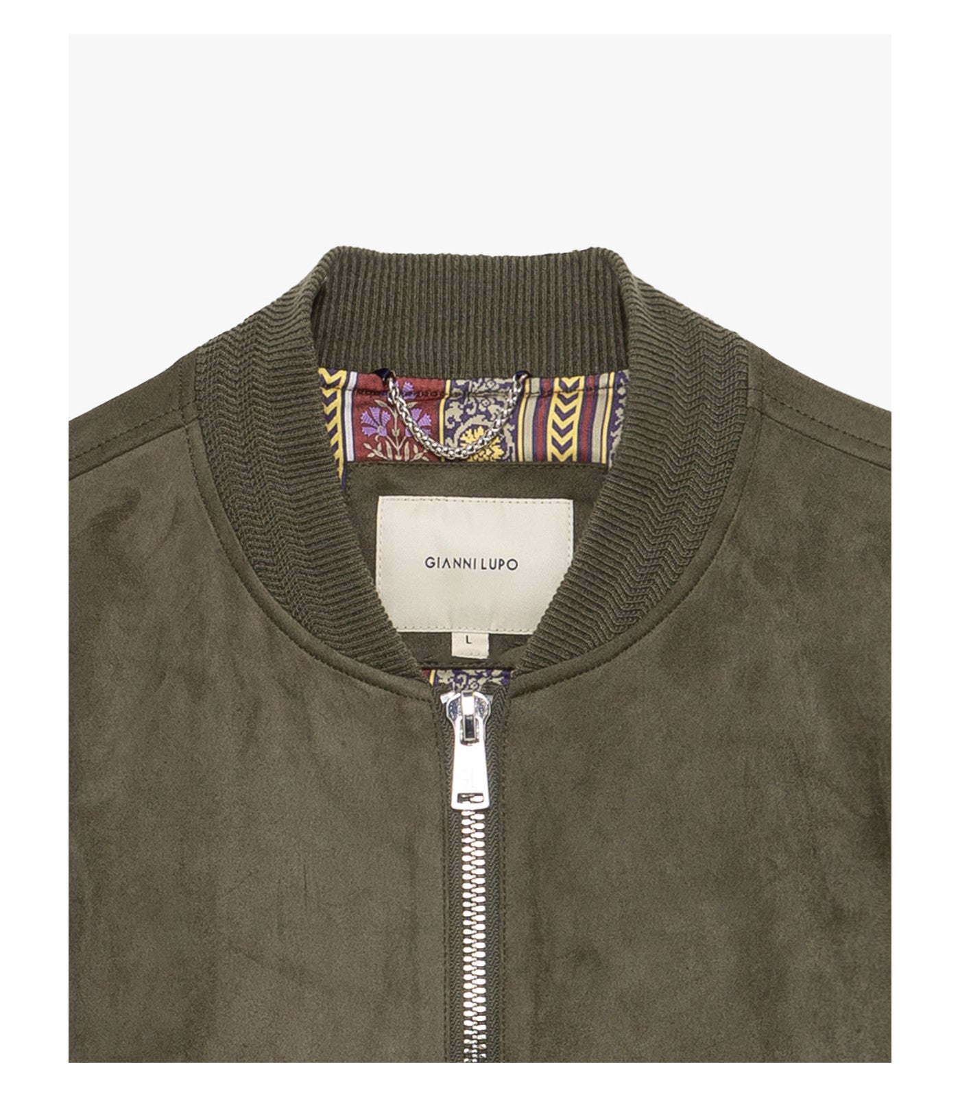Chaqueta bomber efecto ante Gianni verde militar