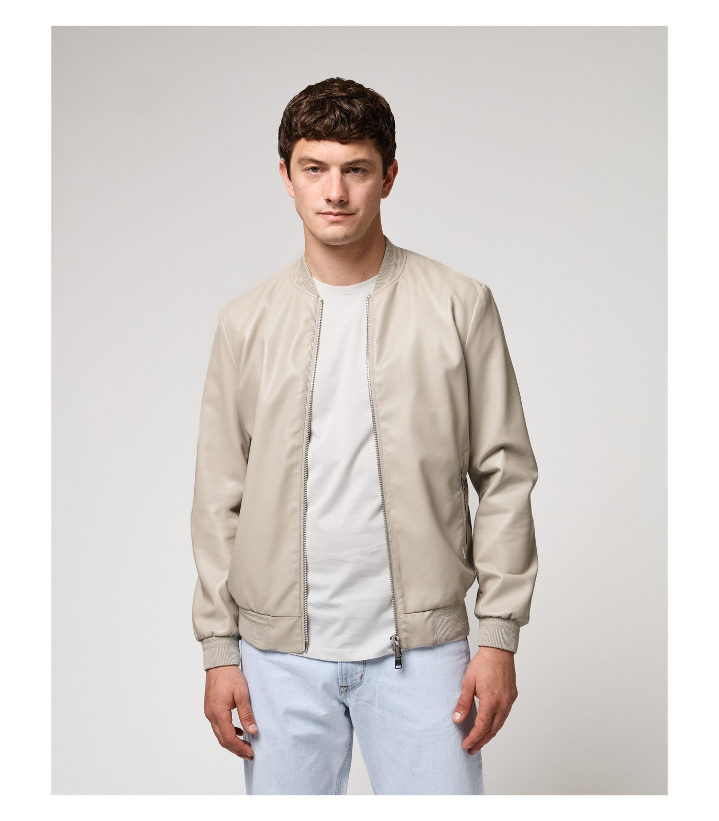 Chaqueta bomber beige Gianni