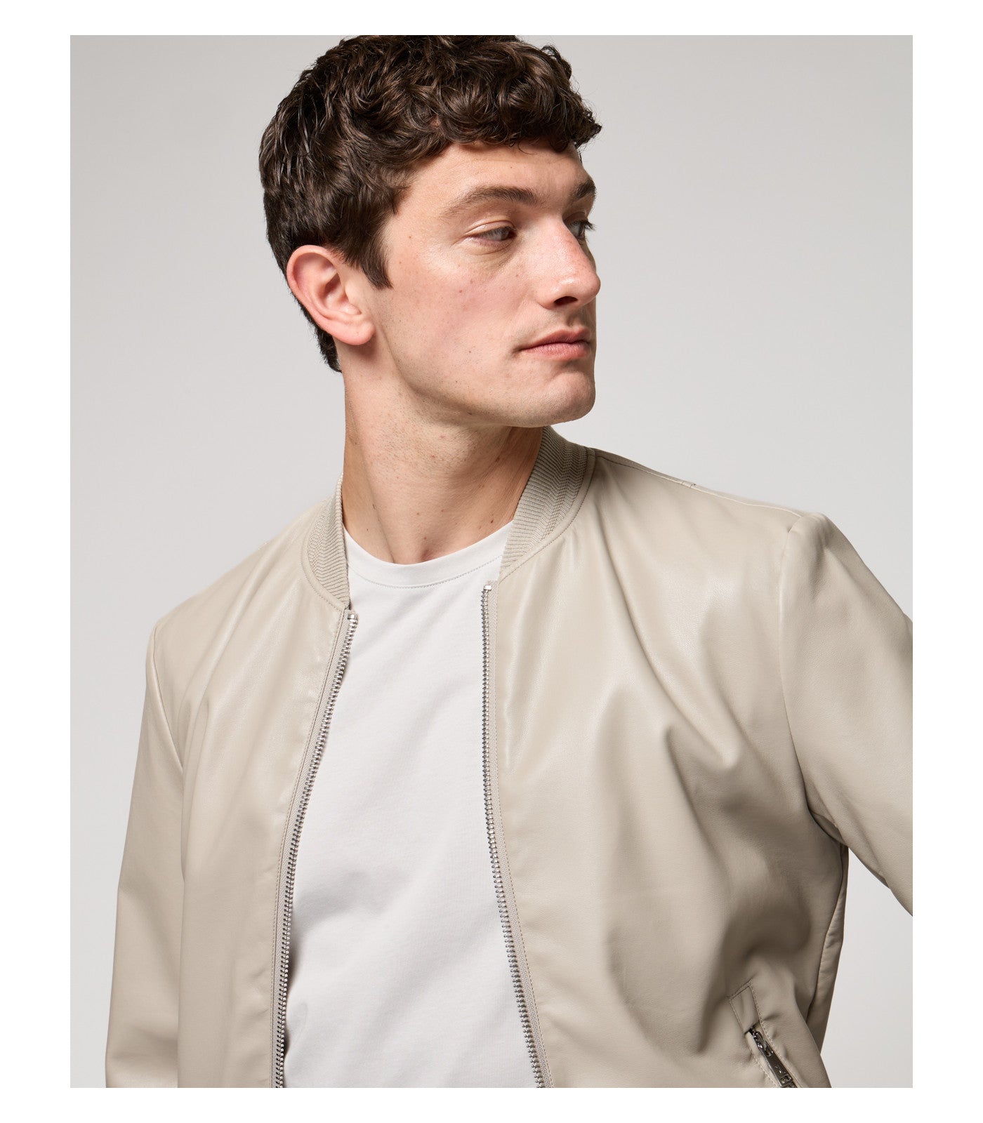 Chaqueta bomber beige Gianni