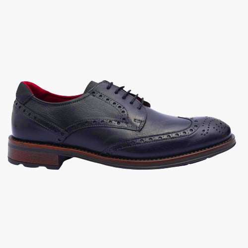 Zapato de piel estilo inglés Baerchi Zambak marino