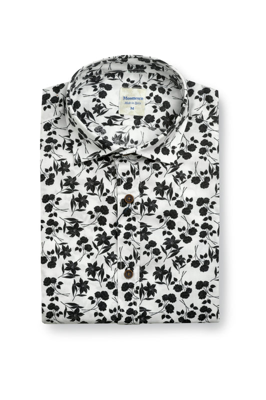 Camisa Montesco flores negras - INDOMITO108