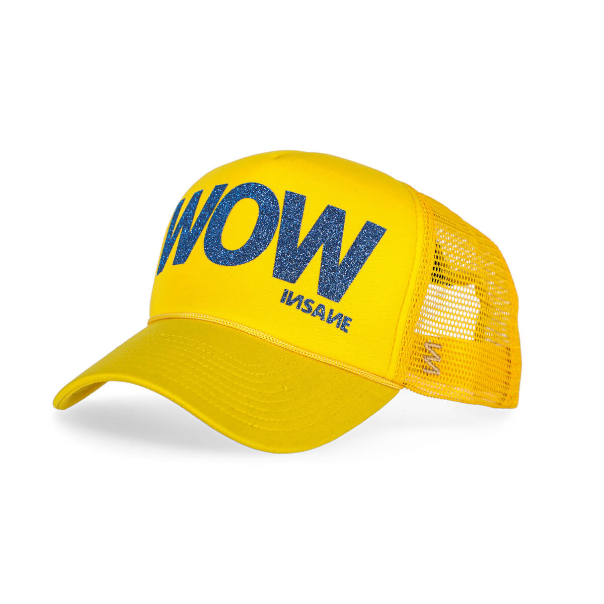 Gorra wow trucker yellow & blue glitter - INDOMITO108